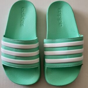 Adidas Adilette Shower K Sliders Turquoise/white strips